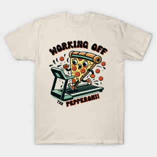 Playful Pizza Treadmill Run - National Pizza Day T-Shirt